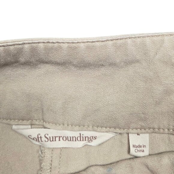 Soft Surroundings Superla Stretch Pants Womens Large Beige Skinny Ankle‎ STAIN - Picture 8 of 9